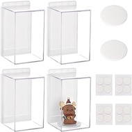 OLYCRAFT 4 Sets Acrylic Display Case 4.7x2.8x3 inch Transparent Display Case Action Figures Display Box Dustproof Acrylic Case Cube Showcase Storage Boxes for Minifigures Action Figure Collectibles