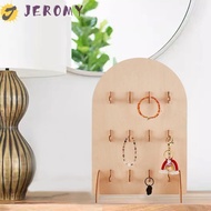 JEROMY Earring Display Rack, Wooden 3 Layers Jewelry Storage Rack, Durable Hook Style Detachable Arc