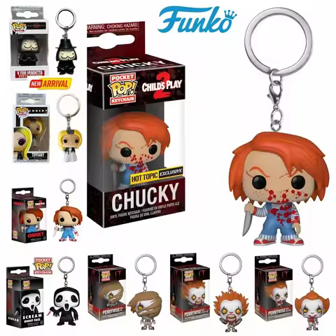 FUNKO TIFFANY CHILD'S PLAY Chucky V for Vendetta Pennywise Scream GhostFace Pocket Pop Keychain Coll