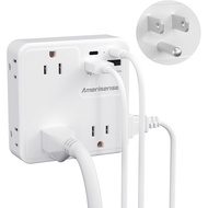 Multi Plug Outlet Extender with USB, Amerisense 900J Wall Charger with 6 AC Outlets & 4 USB Ports (2