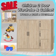 Children Wardrobe“5 Doors with lock” H123CM /kabinet baju/ Kids Wardrobe Furniture