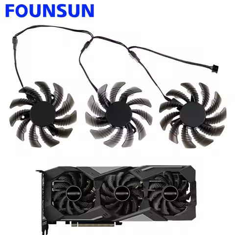 78MM T128010SU Cooling Fan For Gigabyte GTX 1660 Super Ti RTX 2060 2070 2080 RX 5500 5600 5700 XT Gr