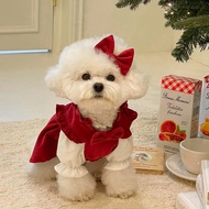 Pet Dress Couple Christmas Red Dress CNY Dog Clothes Cat Shirt Baju Kucing Wedding Baju Raya Kucing 宠物衣服狗狗猫咪圣诞裙子新年红色婚礼喜庆