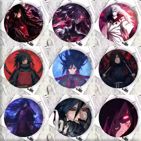 Anime Madara Uchiha Naruto Badge Tinplate DIY Backpack Clothing Accessories Jewelry Pins