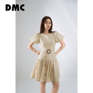 DMC Short Beige Organza Flared Dress (Light Beige Organza Flared Dress)