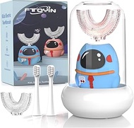 FTOYIN Kids Electric Toothbrush, U Shaped Toothbrush with 4 Brush Heads, Ultrasonic 360° Cleaning, 5