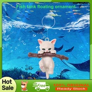 SPR♘1 Set Fish Tank Decoration Exquisite Mini Cat Statue Ornament with Small Floating Ball Aquarium Accessories