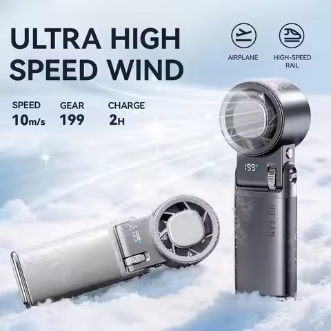Mi Handheld Mini Fan 6000mAh with LCD Display 199-Speed Adjustment USB Rechargeable Outdoor Turbine 