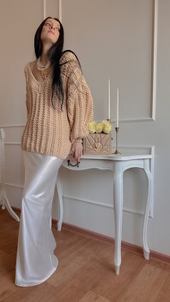 羅紋毛衣 女款手工毛衣 寬鬆針織毛衣