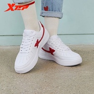 보드화 Xtep 여성용 스케이트보드 신발 미끄럼 방지 워킹화 흰색 검정색 내구성 좋은 아늑한 스니커즈 8812