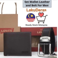 {Ready STock}Tali Pinggang Lelaki Levis Men Leather Belt-Lelaki dengan Set Dompet-Fashion Accessorie