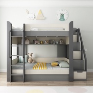 {Sg Sales} Double Decker Bed Frame Double Bed Loft Bed High Low Paipu Children's Bed Bunk Bed Height-Adjustable Bed Same Width Small Apartment Multi-Functional  Bunk Bed Combined Bed