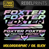 FOXTER Holographic / Oil Slick Bike Vinyl Sticker Decal for Mountain Bike and Road Bike and Fixie