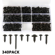 340500Pcs Pan Head Tapping Screw Cross Head M3M4M3.5M4.8 Self Tapping Screw Set Assortment Kit Black