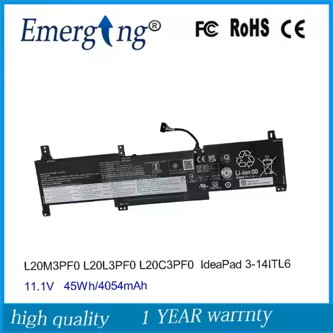 11.1V 45Wh L20M3PF0 Battery For Lenovo IdeaPad 3-14ITL6 15ITL6 17ALC6 L20L3PF0 L20C3PF0 5B11B36279 3
