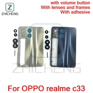 For oppo realme C33 New Back Cover Battery Door Rear Case Back Housing With Camera Lens with  volume