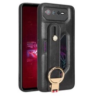 全城熱賣 - 適用於華碩ROG Phone 6 / ROG6 腕帶貼皮手機后殼（黑色）