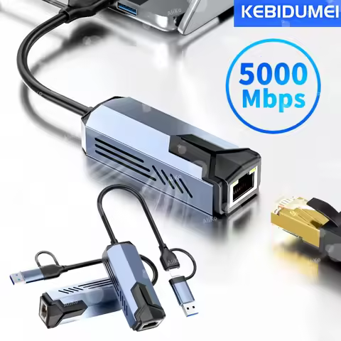 5000Mbps Ethernet Adapter 5G USB 3.0 Type C to RJ45 Network Card Wired Ethernet Gigabit Adapter Lan 
