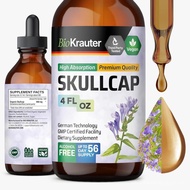 BIO KRAUTER® Skullcap Tincture for & Relaxation - Liquid Skullcap Herb 4 Fl.Oz 56 Days of Supply - P