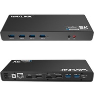 USB 3.0 Universal Docking Station, WAVLINK DL6950 Type C to Single 5K Dual 4K Display Dock with 2 HD