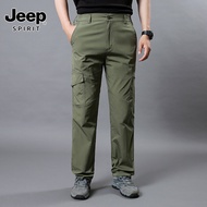 JEEP SPIRIT กางเกงผู้ชายกลางแจ้งกันน้ำ windproof สวมใส่ crock กางเกง Multi-Pocket Anti-fouling เดินป