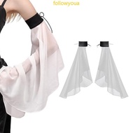 fol Bridal Sheer Bishop Sleeve Arm Cover for Bride False Sleeve Tulle for Play Costume Women Wedding