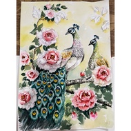 Auspicious Images To Enhance Luck Peacock Painting Size 29.7x42cm /A3 Watercolor Hundred Pound Paper