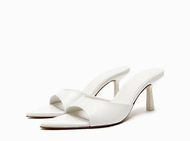 Spanish ZARAˉ Family 2023 Summer New Mueller Shoes Open Toe Outer Wear Black French Temperament High