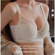 Large Size Anti-Sagging Adjustable Bra with Thin Soft Steel Ring bra plus size 4 hook bra full cup b