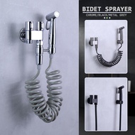 Bidet Sprayer Set 2 Mix 1 Toilet Partner Closet Valve Solid Brass Body Stainless Steel Sprayer Cold Water Tap Faucet Matt Black Grey Gloss Chrome