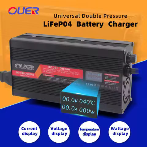 58.4V 8A LiFePO4 Charger Usd For 16S 48V 51.2V LiFePO4 Battery With Digital Display Fast Charging