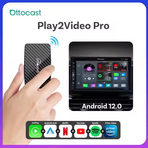 Ottocast Play2video Pro Car Android Ai Box Wireless CarPlay Android Auto Adapter for Netflix App Sig