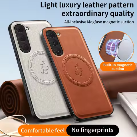 Wireless Charging Magnetic Case for Tecno Spark 40 Pro Pro+ Plus 4G Protective Cover PU Leather Hard