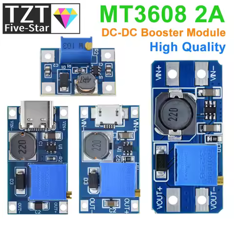 TZT 1/5PCS MT3608 DC-DC Step Up Converter Booster Power Supply Module Boost Step-up Board MAX output