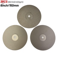 หินเจียเคลือบเพชร Grit80240400ขนาด6นิ้วสำหรับการตกแต่งอย่างดี3แพ็ก