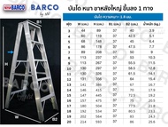 BARCO  บันไดอลูมิเนียม ทางเดียว 14 ฟุต/ขั้น รุ่นขาใหญ่ สูง  4.15 ม.หนา 1.8 มม.รับน้ำหนัก 150 กก.(ส่งฟรี)