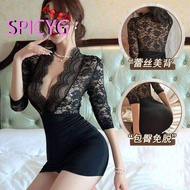 SPICYG baju tidur wanita dewasa sexy gila baju tidor wanita dewasa baju tidur wanita dewasa murah baju tidur seksi wanita sexy night wear Sexy lingerie, sexy pajamas, open crotch, hot hips, uniform suit