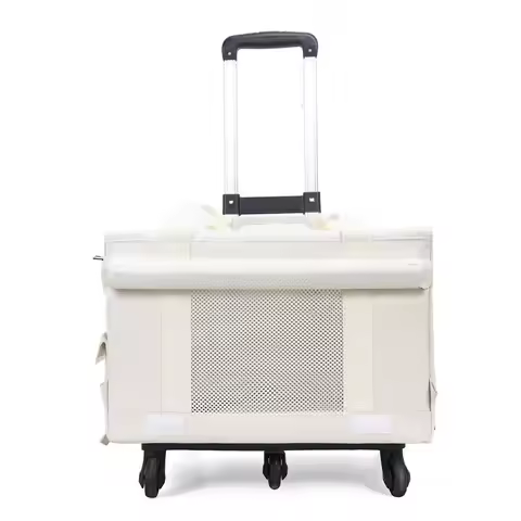 Pet trolley case double-layer bus suitcase cat bag portable for going out two cats large space breat
