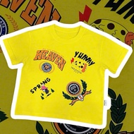 YELLOW T-SHIRT 4 CUTE PATTERNS Loose Form Boxy 100% Cotton 2C