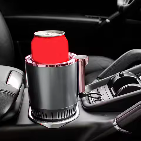 12V Car Heating Cooling Cup with Digital Temp Display 2 In 1 Beverage Bottle Can Cooler Fast Refrige
