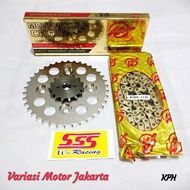 Gear Set SSS rante Wilwood Kharisma Supra X 125 428 Gold