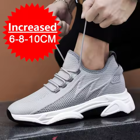 Men Elevator Shoes Height Increase Sneakers Shoes for Men 10cm Breathable Casual Shoes Invisible Inn
