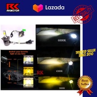 Bohlam Lampu LED H4 HS1 3 Warna Chip COB Bisa Sebagai Foglamp Anti Kabut Garansi