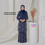 KLM1843  Baju Kurung Moden Lycra Trisha Labuh Selesa Cantik Anggun Bergaya patuh Syariah