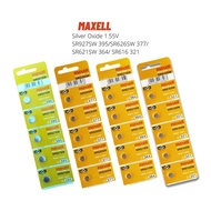 [1Card-5Pcs] Maxell SR 626SW 377/SR 621SW 364/SR 616SW 321/ SR 927SW 395 Silver Oxide 1.55V Battery 