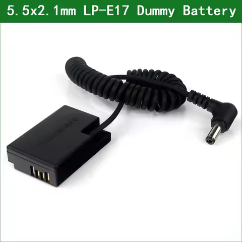 5.5x2.1 To DR-E18 DC Coupler Power Connector LPE17 Dummy Battery for Canon EOS Kiss X8i X9 X9i X10 R