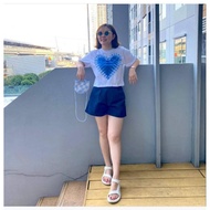 Heart-Shaped Crop Top Natural Indigo Dye