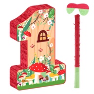 1st Birthday Pinata Mushroom Pinata with Stick Blindfold And Confetti Birthday Party Decoration for 
