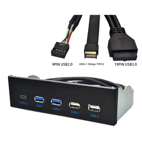 SCLS 5.25 inch Usb3.1 Gen2 Front Panel Usb Hub 2 Ports Usb3.0+2 Ports Usb2.0+1 Port Type-C with Type