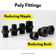 Poly Fittings Reducing Nipple / Reducing Bush / HDPE Pipe Connector / Sambung Paip Hitam